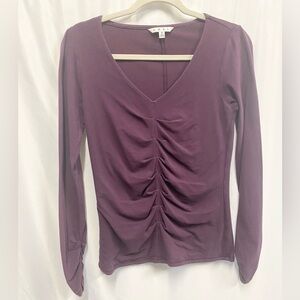CAbi Purple V-neck Long Sleeve Top